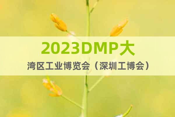 2023DMP大灣區(qū)工業(yè)博覽會（深圳工博會）