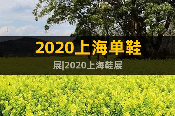 2020上海單鞋展|2020上海鞋展