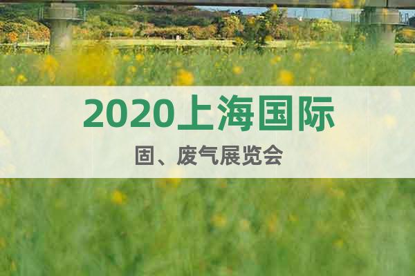 2020上海国际固、废气展览会