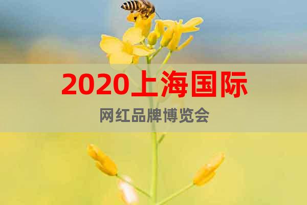 2020上海國際網(wǎng)紅品牌博覽會