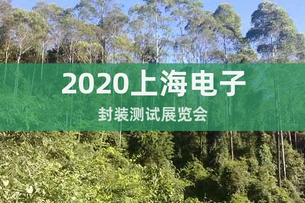 2020上海電子封裝測試展覽會