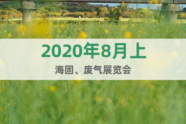 2020年8月上海固、廢氣展覽會