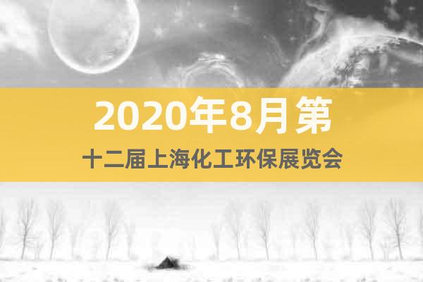 2020年8月第十二届上海化工环保展览会