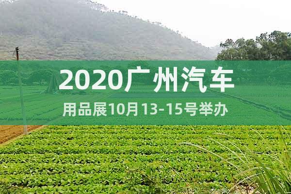 2020广州汽车用品展10月13-15号举办