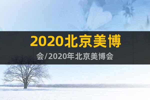 2020北京美博会/2020年北京美博会