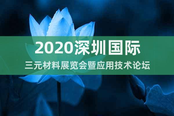 2020深圳国际三元材料展览会暨应用技术论坛