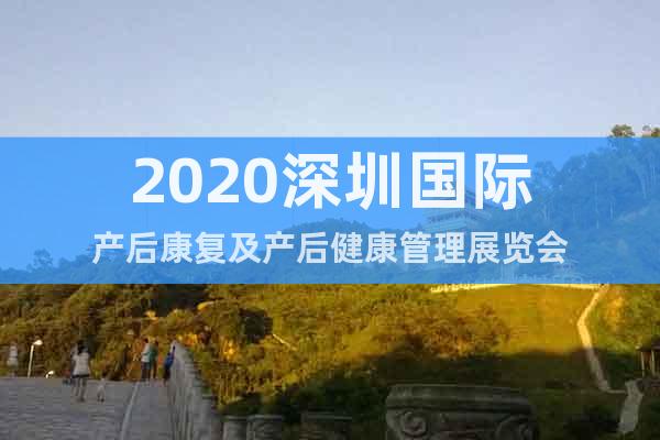 2020深圳國(guó)際產(chǎn)后康復(fù)及產(chǎn)后健康管理展覽會(huì)