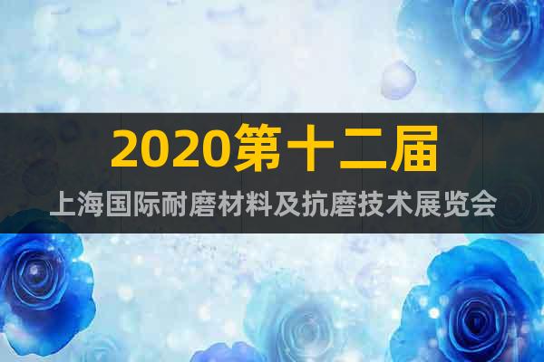 2020第十二届上海国际耐磨材料及抗磨技术展览会