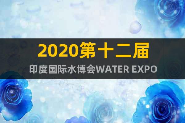 2020第十二屆印度國(guó)際水博會(huì)WATER EXPO