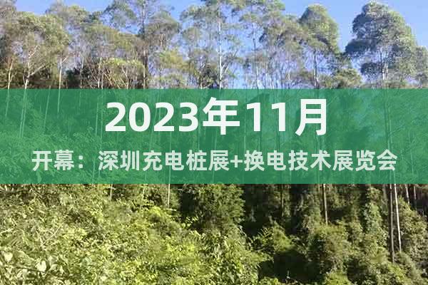 2023年11月开幕：深圳充电桩展+换电技术展览会