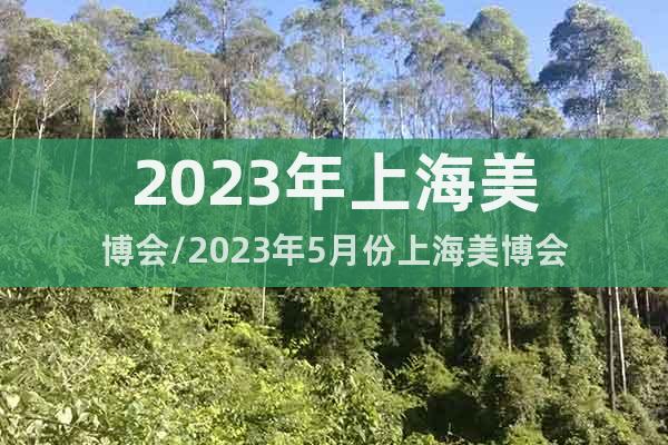 2023年上海美博會/2023年5月份上海美博會