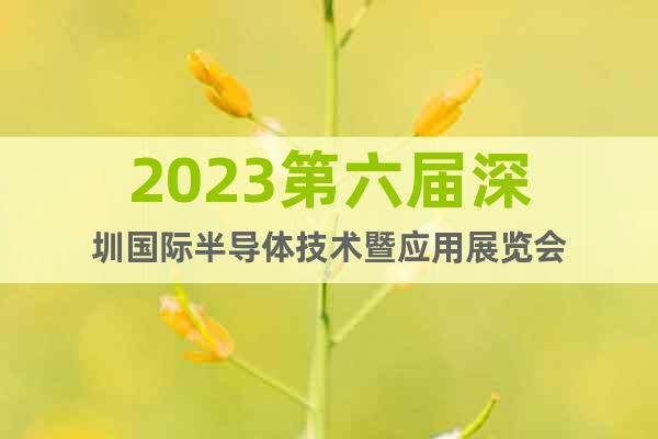 2023第六届深圳国际半导体技术暨应用展览会