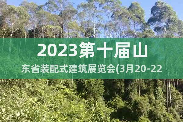 2023第十屆山東省裝配式建筑展覽會(huì)(3月20-22日)