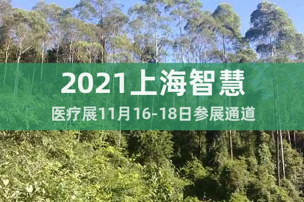 2021上海智慧醫(yī)療展11月16-18日參展通道