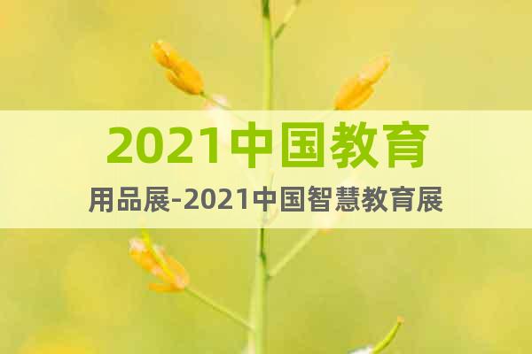 2021中国教育用品展-2021中国智慧教育展