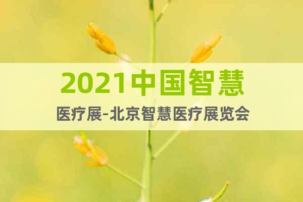 2021中国智慧医疗展-北京智慧医疗展览会