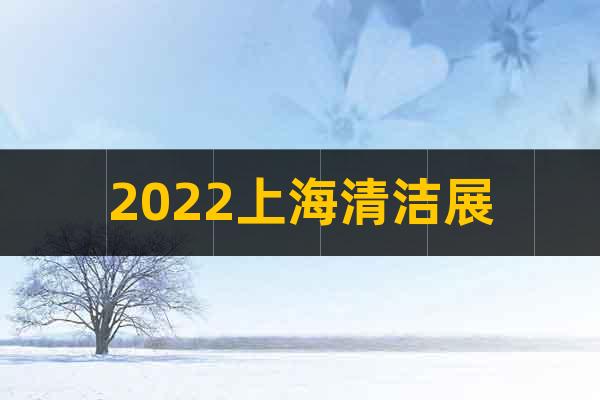 2022上海清洁展