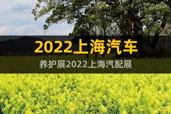 2022上海汽車養(yǎng)護(hù)展2022上海汽配展
