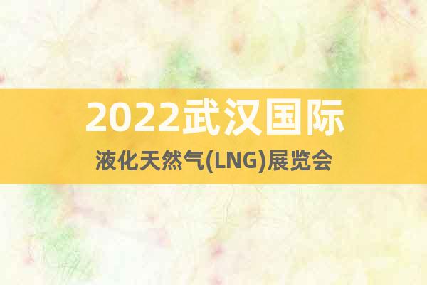 2022武汉国际液化天然气(LNG)展览会