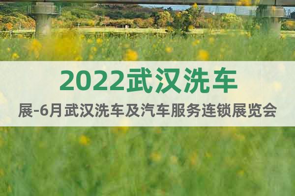 2022武汉洗车展-6月武汉洗车及汽车服务连锁展览会