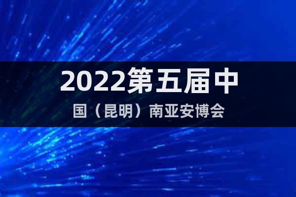 2022第五届中国（昆明）南亚安博会