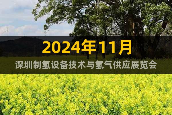 2024年11月深圳制氫設(shè)備技術(shù)與氫氣供應(yīng)展覽會(huì)