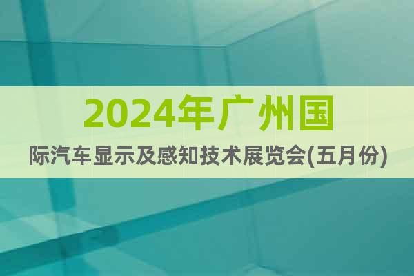2024年广州国际汽车显示及感知技术展览会(五月份)
