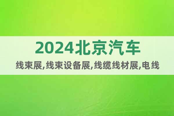 2024北京汽车线束展,线束设备展,线缆线材展,电线电缆展