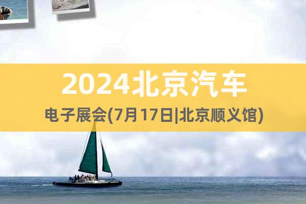2024北京汽车电子展会(7月17日|北京顺义馆)