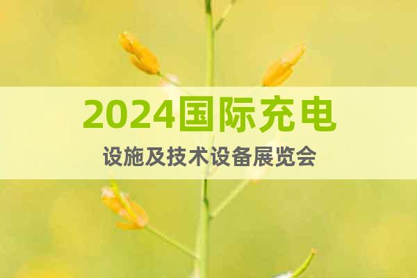 2024国际充电设施及技术设备展览会