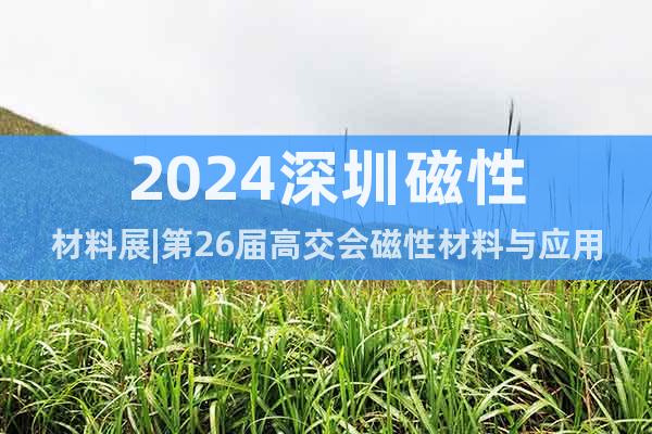 2024深圳磁性材料展|第26屆高交會磁性材料與應(yīng)用技術(shù)專區(qū)
