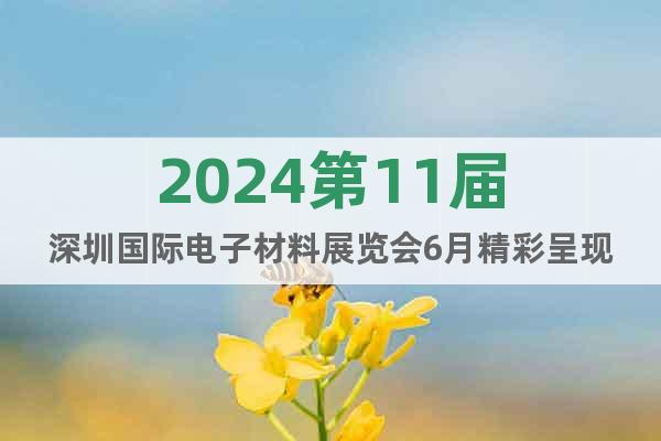 2024第11届深圳国际电子材料展览会6月精彩呈现