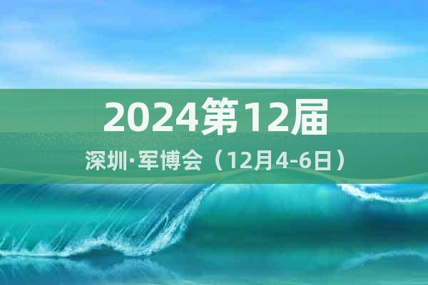 2024第12届深圳·军博会（12月4-6日）