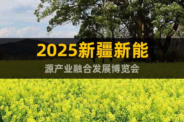 2025新疆新能源產(chǎn)業(yè)融合發(fā)展博覽會