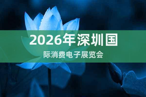 2026年深圳國(guó)際消費(fèi)電子展覽會(huì)