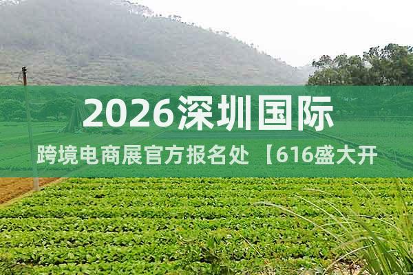 2026深圳國際跨境電商展官方報名處 【616盛大開幕】