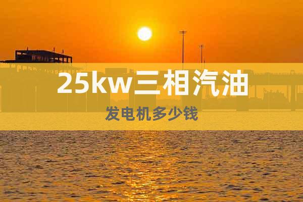 25kw三相汽油發(fā)電機(jī)多少錢