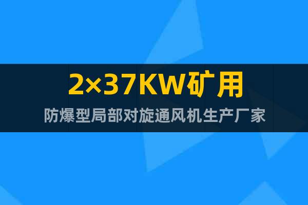 2×37KW矿用防爆型局部对旋通风机生产厂家