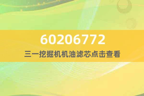60206772三一挖掘機(jī)機(jī)油濾芯點擊查看