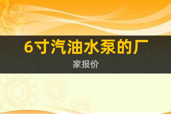 6寸汽油水泵的廠家報價