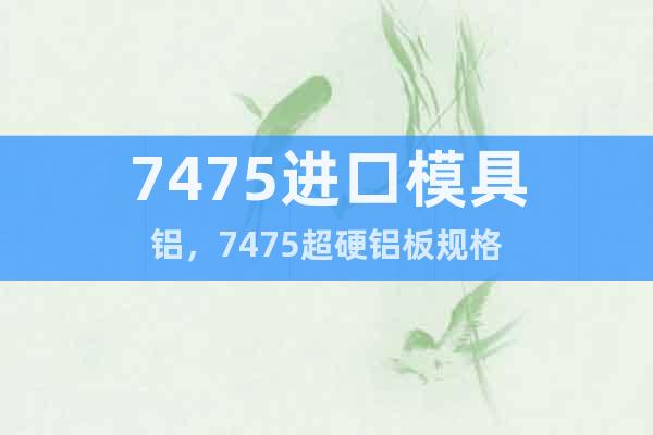 7475進(jìn)口模具鋁，7475超硬鋁板規(guī)格