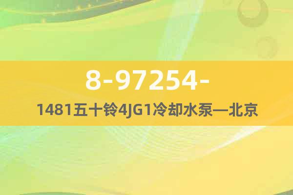 8-97254-1481五十铃4JG1冷却水泵—北京华龙牌