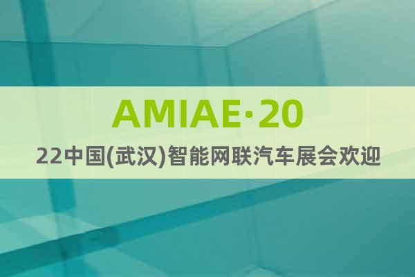 AMIAE·2022中國(武漢)智能網(wǎng)聯(lián)汽車展會歡迎您