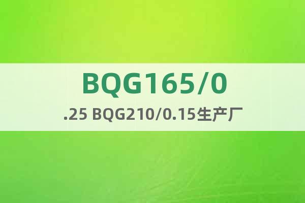 BQG165/0.25 BQG210/0.15生产厂家