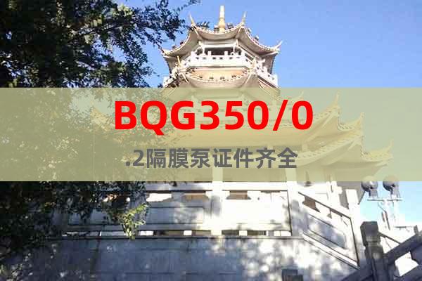 BQG350/0.2隔膜泵证件齐全