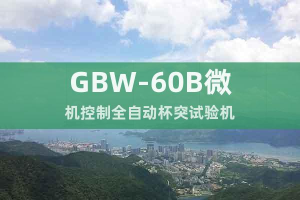 GBW-60B微机控制全自动杯突试验机