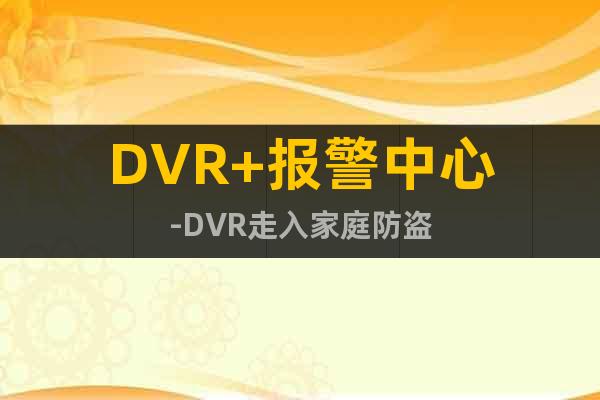 DVR+報(bào)警中心-DVR走入家庭防盜