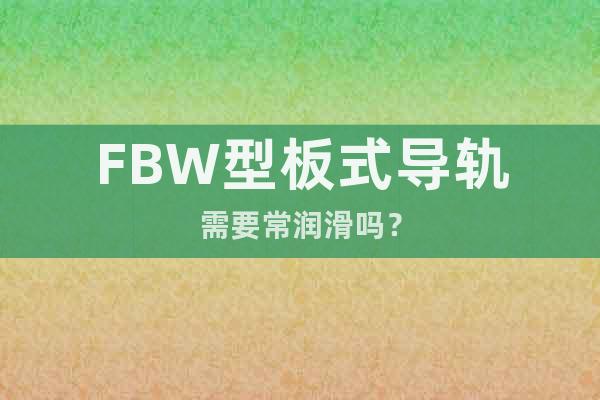 FBW型板式導(dǎo)軌需要常潤滑嗎？