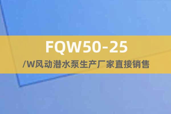FQW50-25/W風(fēng)動潛水泵生產(chǎn)廠家直接銷售