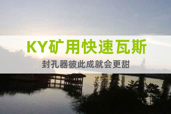 KY礦用快速瓦斯封孔器彼此成就會(huì)更甜